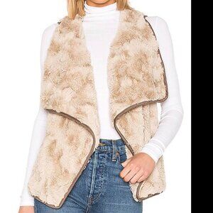 JACK by BB Dakota Tan Faux Fur Coat Vest Women's Size Medium